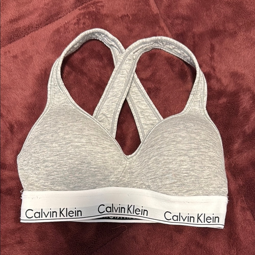 Calvin Klein Gray Sports Bra with Racerback